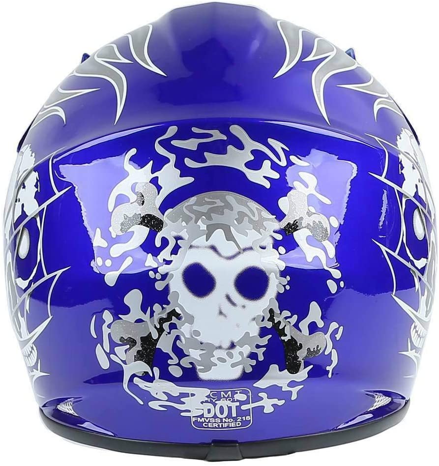 Buy TCMT Dot Youth & Kids Motocross Offroad Street Motorcycle Dirt Bike  Motocross ATV Helmet Blue Skull with Goggles Gloves (L) Online in Hong  Kong. B081R5CXWT