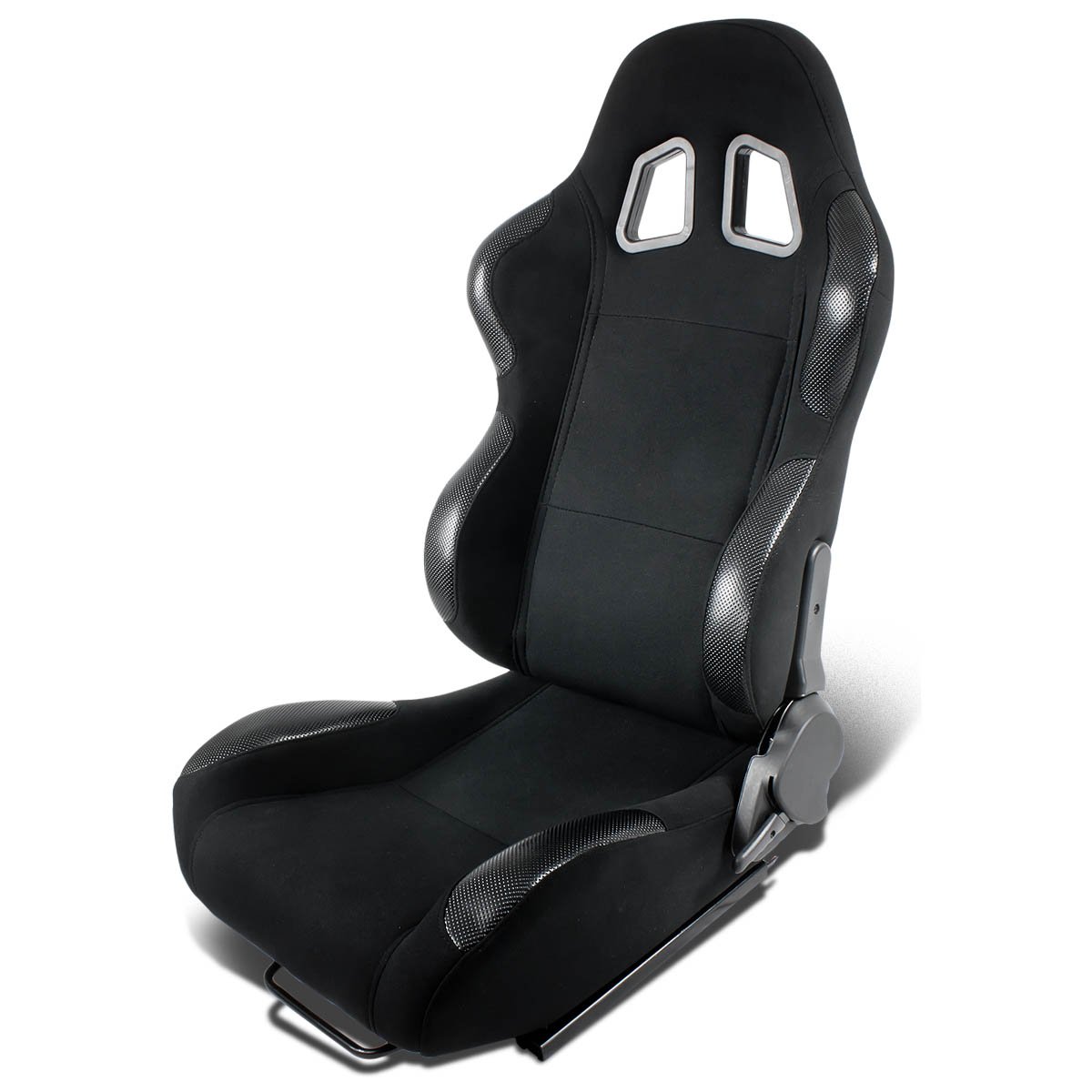 Full Reclinable Black Cloth Carbon Look PVC Leather Type-R Racing Seat+Adjustable  Slider (Left)- Buy Online in Antigua and Barbuda at antigua.desertcart.com.  ProductId : 18706790.