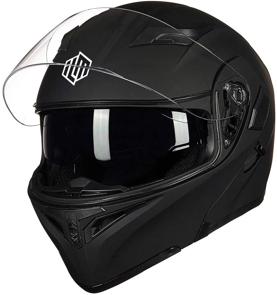 Buy ILM Motorcycle Dual Visor Flip up Modular Full Face Helmet DOT 6 Colors  (XL, Matte Black) Online in Turkey. B01LYLLW9U