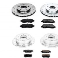 Power Stop K5828 Front and Rear Z23 Evolution Brake Kit with  Drilled/Slotted Rotors and Ceramic Brake Pads trueyogaevergreen.com