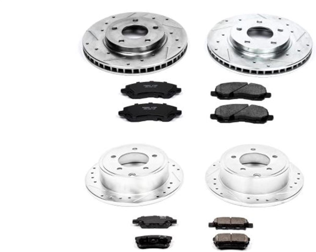 Power Stop K5828 Front and Rear Z23 Evolution Brake Kit with  Drilled/Slotted Rotors and Ceramic Brake Pads trueyogaevergreen.com
