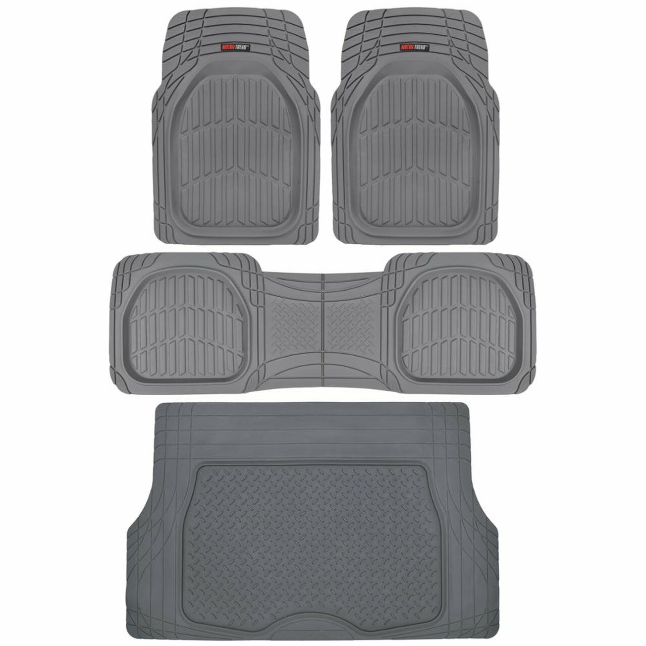 Buy Motor Trend FlexTough Advanced Beige Rubber Car Floor Mats with Cargo  Liner Full Set – Front & Rear Combo Trim to Fit Floor Mats for Cars Truck  Van SUV, All Weather