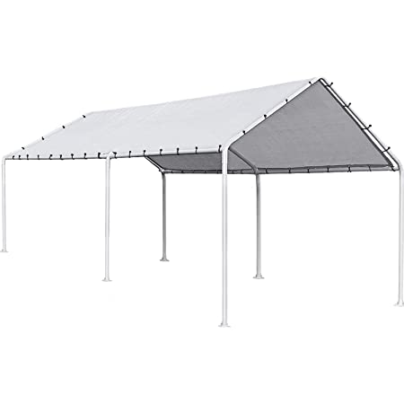 Buy VINGLI 10' x 20' Heavy Duty Carport Car Canopy Elegant Simplicity Style  Park, Anti UV Waterproof, Upgraded Steady Steel Panels and Parts,Versatile  Garage Vehicle Shelter, White Online in Greece. B0861WVWZ4