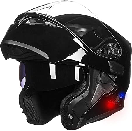 Buy ILM Bluetooth Integrated Modular Flip up Full Face Motorcycle Helmet  Sun Shield 6 Riders Group Intercom Mp3 (L, Matte Black) Online in Taiwan.  B08GM5PN9H
