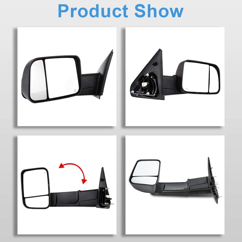 Buy ECCPP Towing Mirrors Tow Mirrors Replacement fit for 2002-08 for Dodge  for Ram 1500 2500 Pickup Power Heated Towing Side Mirrors Pair Set  Passenger & Driver Side View Online in Hong Kong. B01K1X3GHO