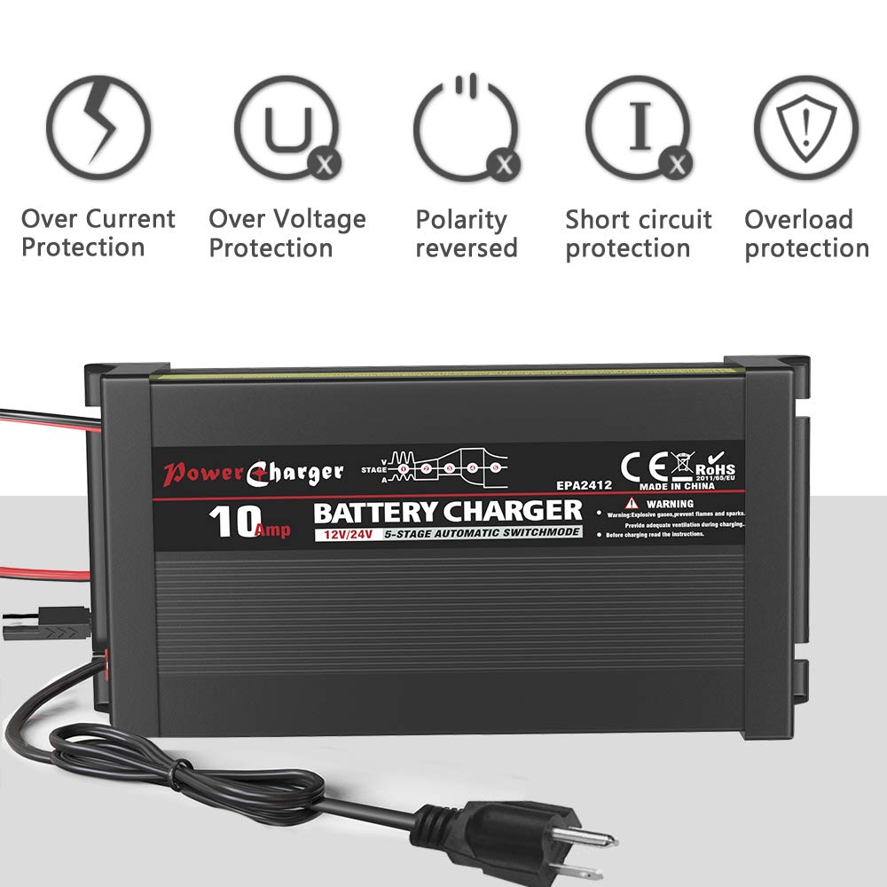 LST Trickle Battery Charger Automatic Maintainer 6V 12V Portable Smart  Float for Auto Car Motorcycle Lawn Mower SLA ATV AGM GEL CELL Lead Acid  Batteries LEICESTERCN EPA1020-0612 Tools & Equipment Battery Chargers