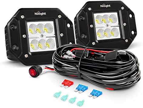 Nilight - ZH005 22Inch 120W Spot Flood Combo Led Light Bar 2PCS 4Inch 18W  Spot LED Pods Fog Lights with 16AWG Wiring Harness Kit-2 Leads,2 Years  Warranty: Buy Online at Best Price