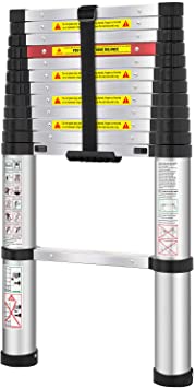 WolfWise 3.8M EN131 Telescoping Ladder, Aluminum Telescopic Extendable Tall  Multi Purpose Loft Ladder, 330 pound/150 kg Black (Small) : Amazon.co.uk:  DIY & Tools