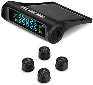 ZEEPIN TPMS Solar Power Universal Wireless Tire Pressure Monitoring System  with 4 DIY External Sensors(0bar-6.0bar/0 psi - 87 psi) & Real-time  Displays 4 Tires' Pressure and Temperature : Amazon.co.uk: Automotive