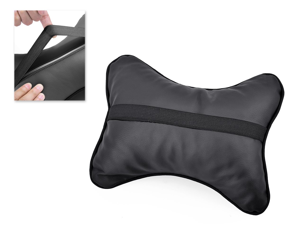 Black Ace Select Car Neck Pillow 2 Pieces PU Leather Travel Pillow for Head Rest  Neck Support for Car Seat Bedding & Linen Home urbytus.com