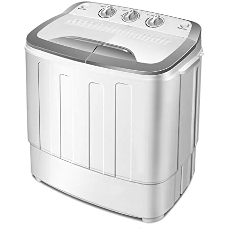 Buy Giantex Portable Washing Machine Semi-Automatic, Twin Tub Washer and Dryer  Combo, 28.5lbs (20lbs Washing and 8.5lbs Spinning), Compact Mini Laundry  Washer for Dorm Apartment and RV's (Grey & White) Online in