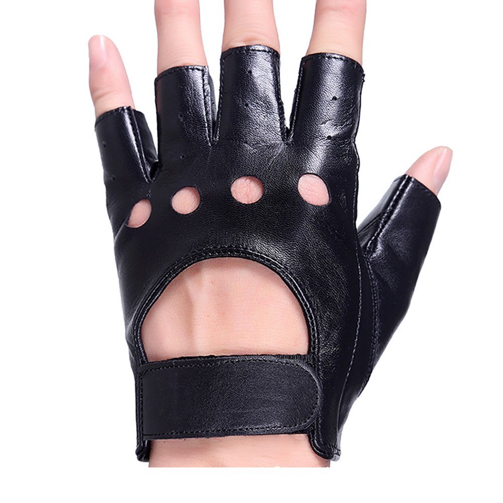 KUYOMENS Men's Fingerless Half Finger Genuine Leather Gloves- Buy Online in  Oman at oman.desertcart.com. ProductId : 174299136.