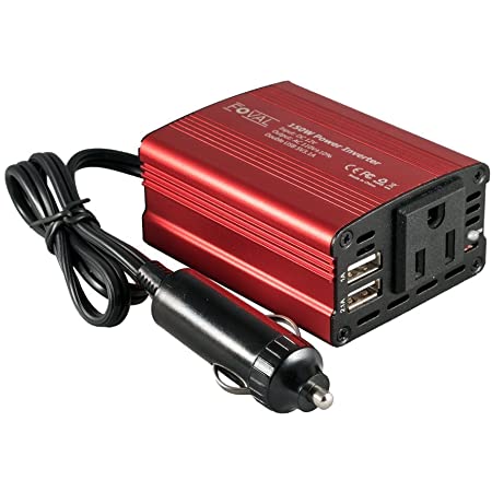 Foval 150W 3.1A Car Power Inverter 12V to 110V Converter with Dual US…