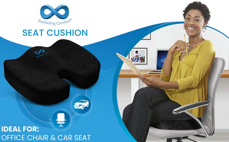 Everlasting Comfort 100% Pure Memory Foam Luxury Seat Cushion, Orthopaedic  Design To Relieve Back, Sciatica and Tailbone Pain by Everlasting Comfort -  Shop Online for Health in Hong Kong