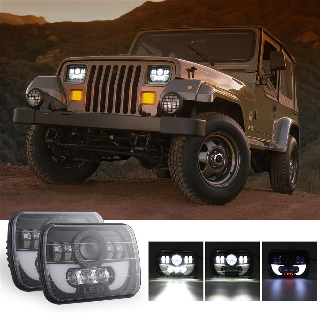 Square H4 5x7Inch 300W LED Headlight 6000K Amber for Jeep Wrangler Truck  SUV-buy at a low prices on Joom e-commerce platform