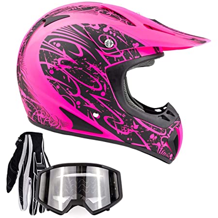 Buy Typhoon Youth Girl's Motocross Helmet Gloves Goggles Chest Protector  Combo ATV Dirt Bike MX - Purple (XL) Online in Hong Kong. B07CCZRTBG