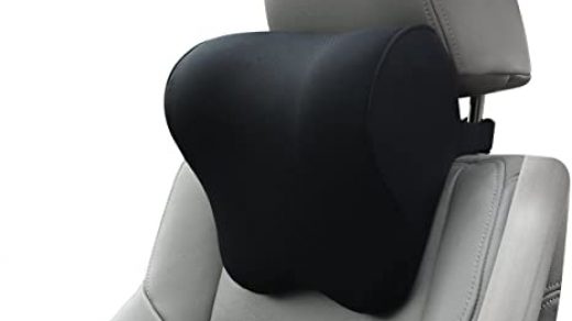 DISTINCTIVE STYLE Ace Select Car Neck Pillow 2 Pieces PU Leather Travel  Pillow for Head Rest Neck Support for Car Seat Black and Red DS Bed Pillows  & Positioners Home & Kitchen