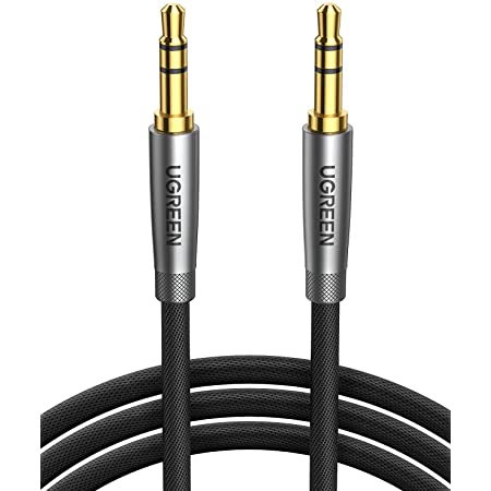 UGREEN 3.5mm Gold Plated Right Angle AUX Cable, 10-Feet