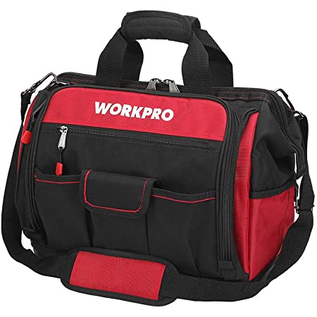 16-inch Wide Mouth Tool Bag with Water Proof Molded Base – WORKPRO Tools