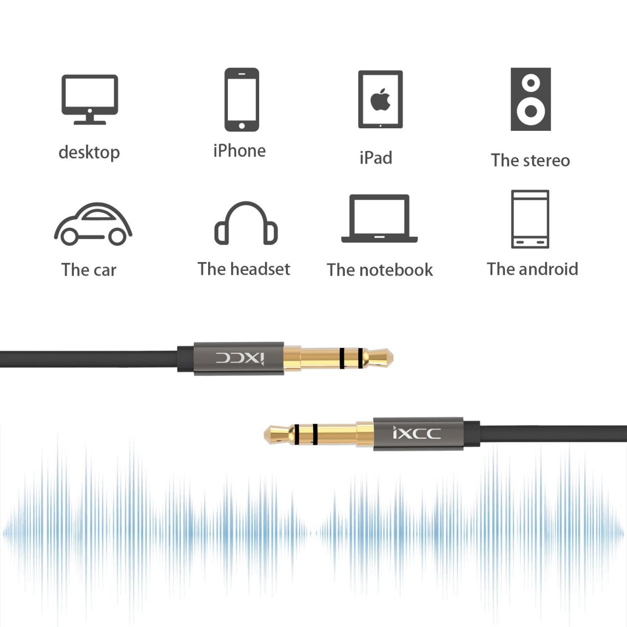 Samsung Windows and MP3 Player Ultra-Slim Android iXCC 4 Feet Male to Male  3.5mm Universal Aux Audio Stereo Cable Cord for Car and All 3.5mm-Enabled  Devices Apple Electronics Stereo Jack Cables kanakadurgamma.org