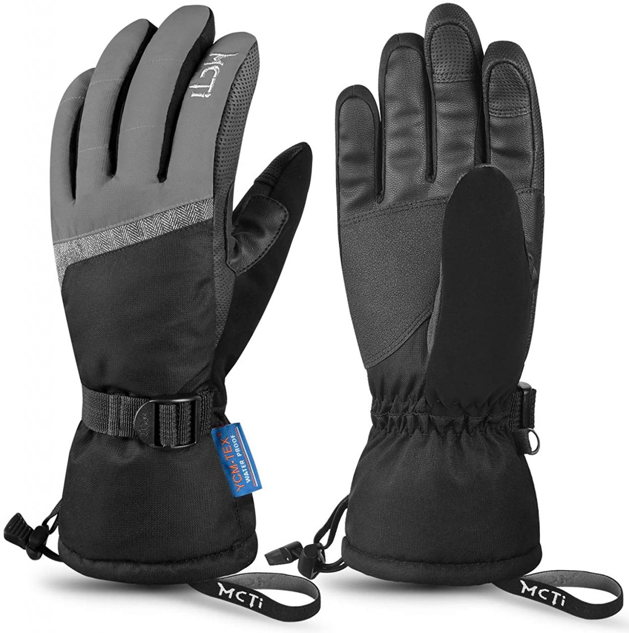 MCTi Mens Ski Gloves Waterproof Thermal Winter Warm Snowboard Snowmobile  Motorcycle Snow Work Cold Weather Gloves Windproof Gauntlet : Amazon.co.uk:  Fashion