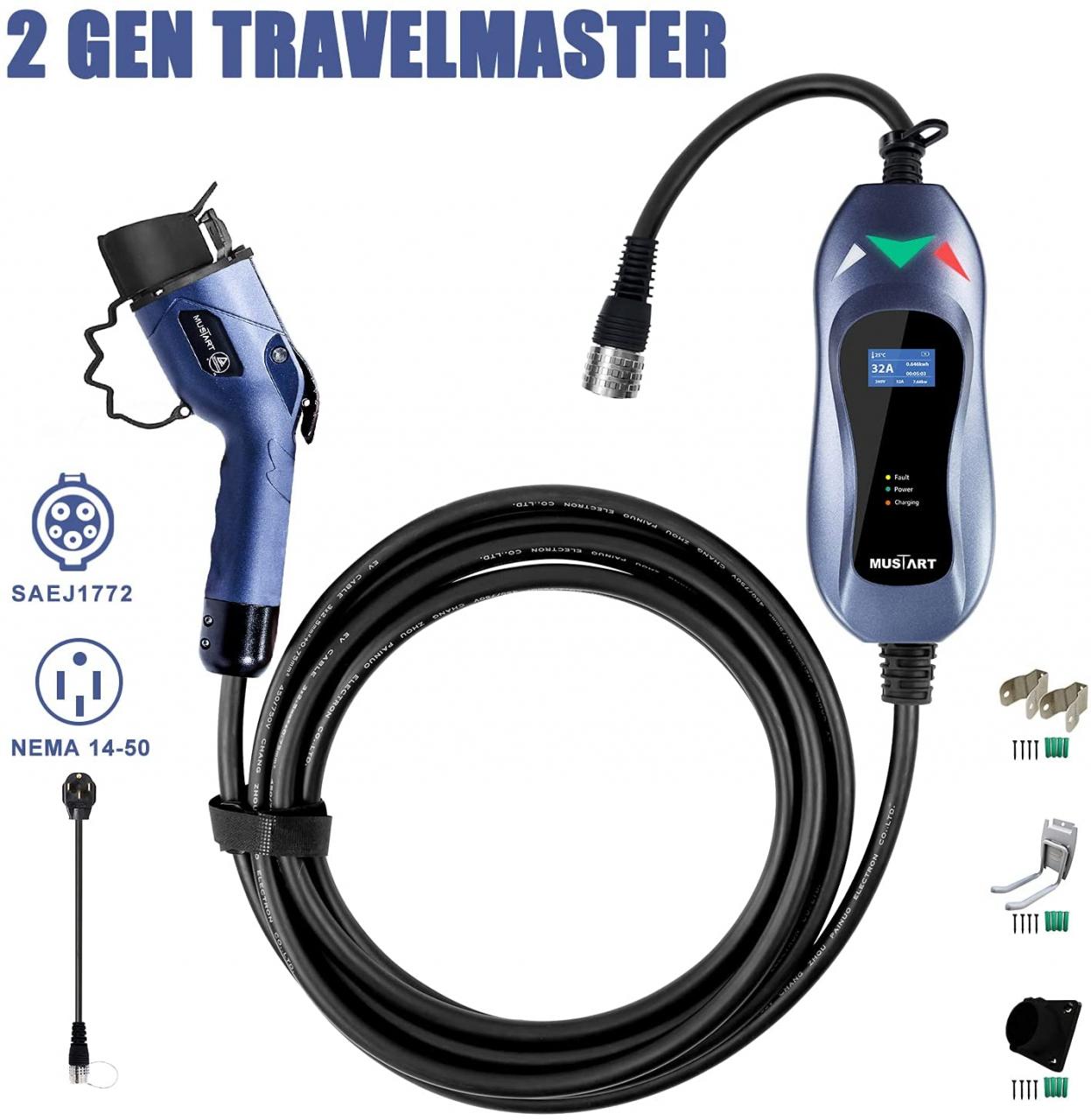 Buy MUSTART TRAVELMASTER Level 2 Portable EV Charger, Intelligent Plug  Identification Auto-Adjusts Maximum Safe Current 15A/25A/32A Electric  Vehicle Plug-in Charging Station (2-Gen, 25ft Cable) Online in Vietnam.  B077DC39J9