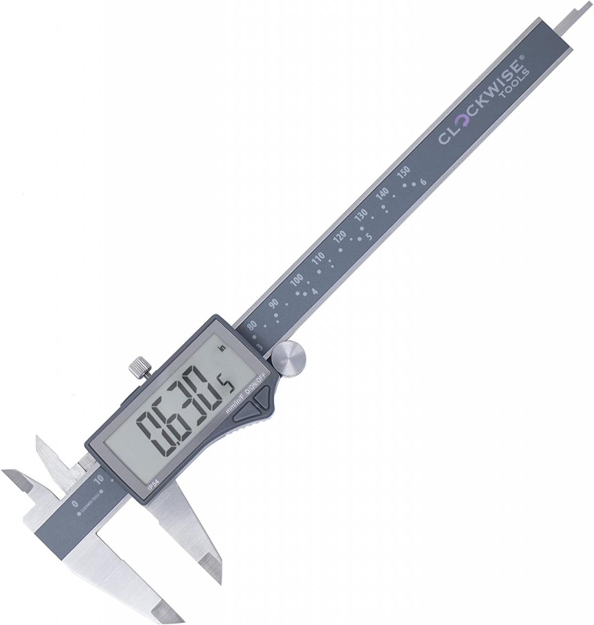 Clockwise Tools DCLR-0605 Electronic Digital Caliper Inch/Metric/Fractions  Conversi