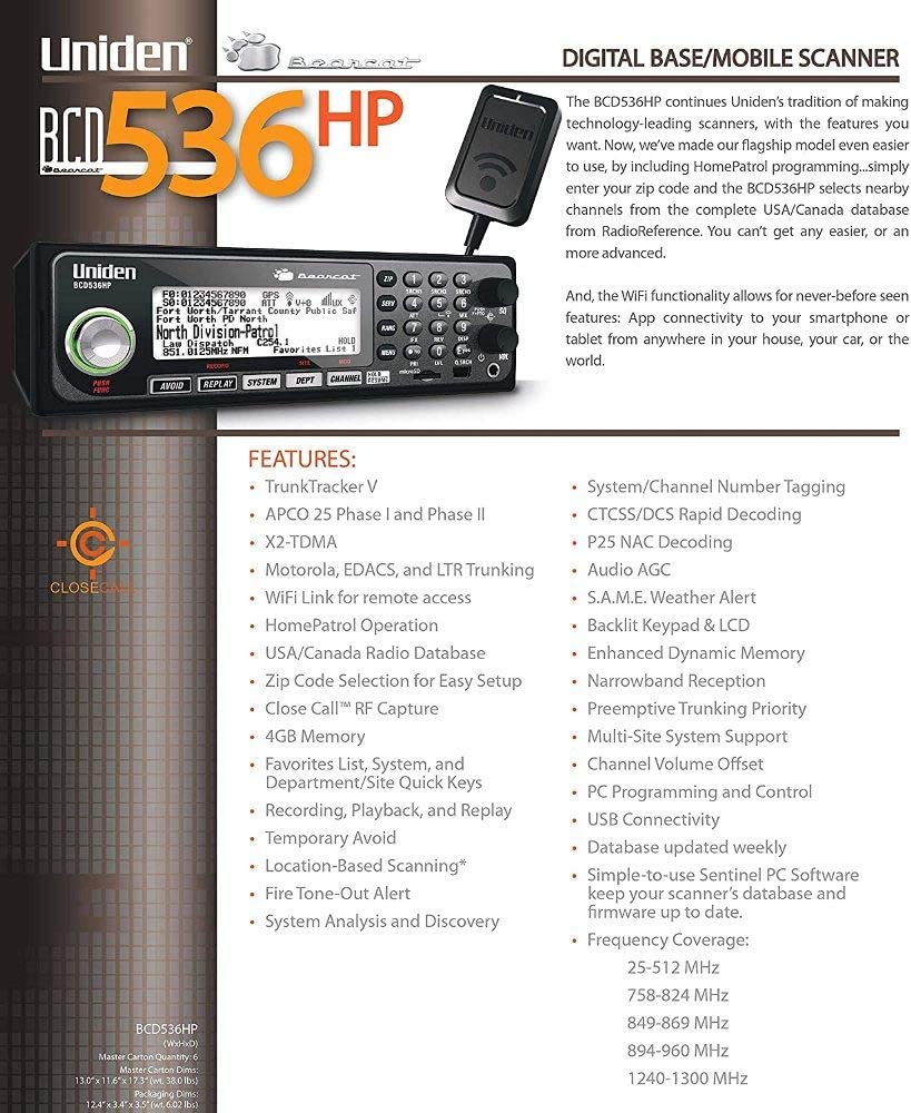 Buy UNIDEN BCD536HP Bearcat Digital Base/Mobile Scanner Online in Ukraine.  B01M2TZNIZ