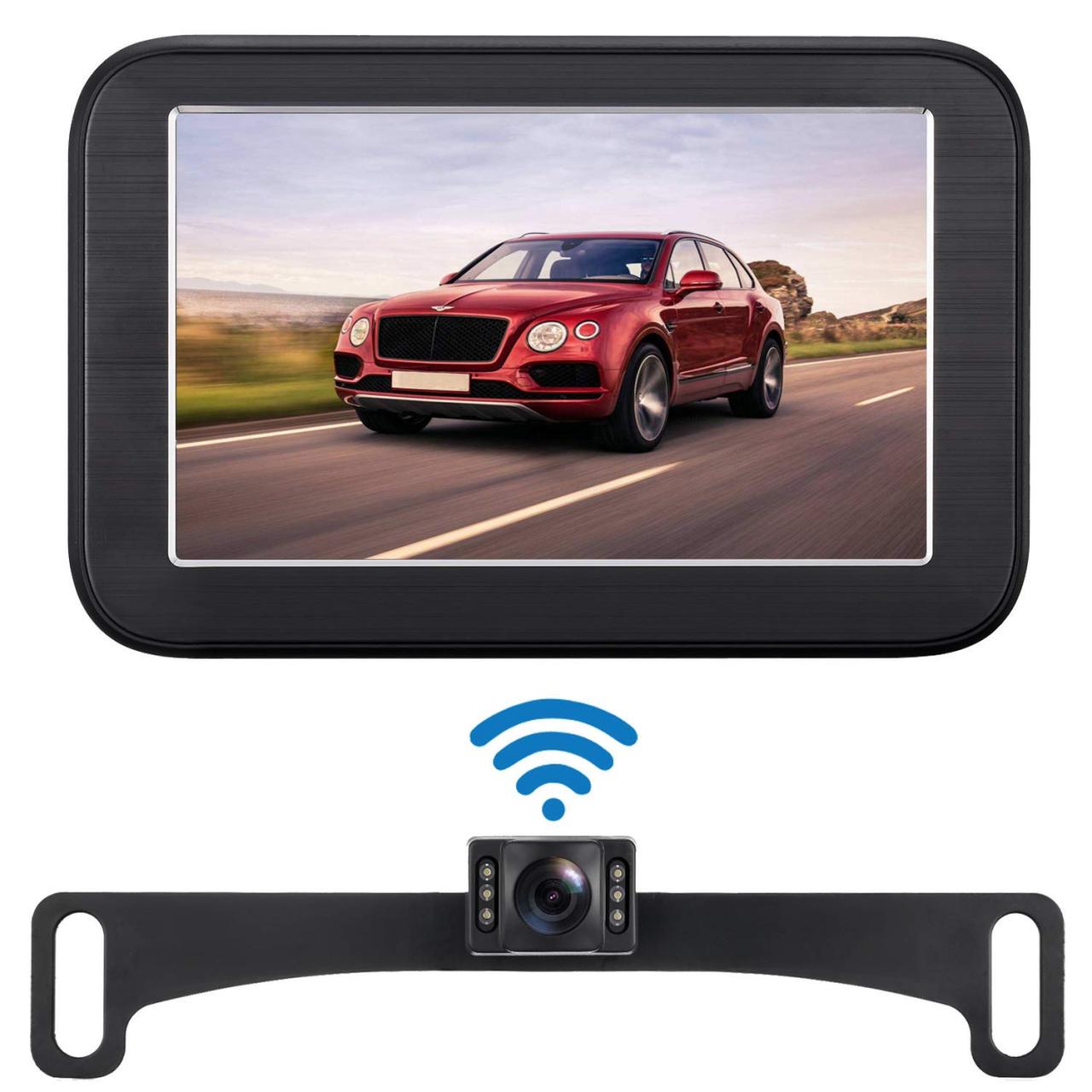 save up to 70% iStrong Backup Camera Wireless 5'' Monitor Kit for  Car/SUV/Minivan Waterproof License Plate Rear View Camera with 6 White LED  Night Vision Guide Lines ON/Off: Car Electronics discount -www.ust.edu
