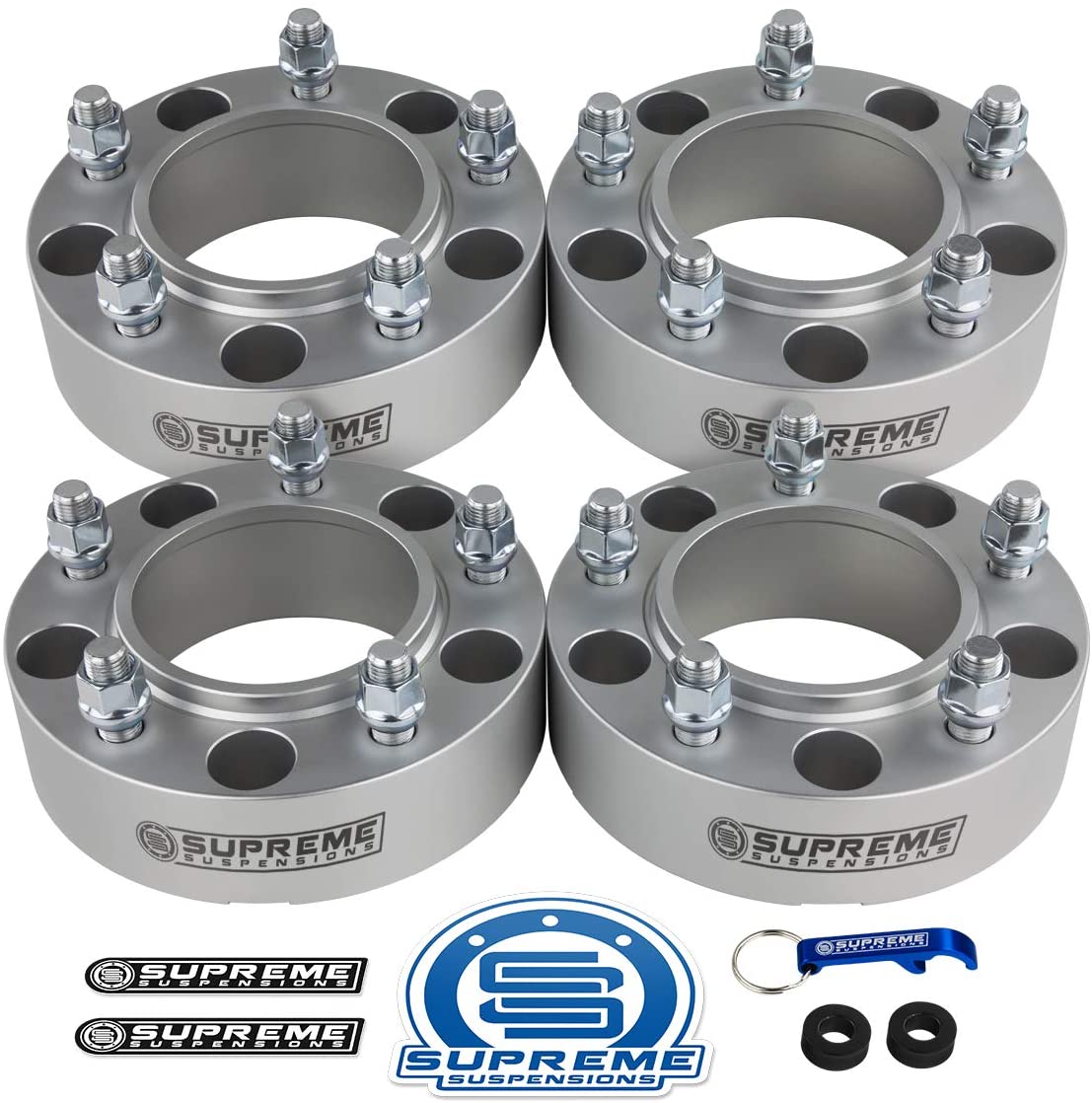 Buy Supreme Suspensions - 4pc 2 Hub Centric Wheel Spacers for 2004-2014  Ford F150 2WD 4WD 6x135mm BP with M14x2 Studs 87mm Center Bore w/Lip  [Black] Online in Indonesia. B01E0HFK9Y