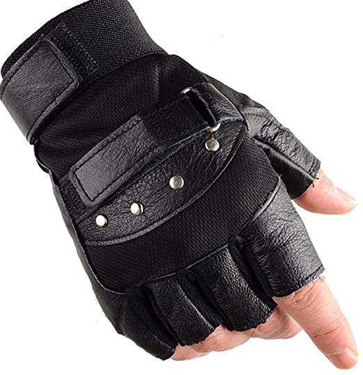 KUYOMENS Men's Faux Leather Gloves Half finger With Metal Skull Head Rivet  Casual Sport Street Dancing Cool Gloves|leather gloves|faux leather  glovescool gloves - AliExpress
