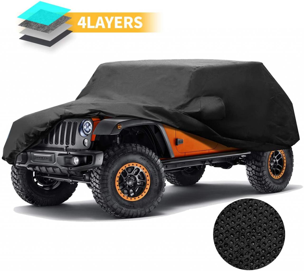 Buy Jeep Cover Jeep Wrangler 4 Door Custom Car Covers Waterproof Black 4  Layers Cover for Jeep Online in Hong Kong. B07W5YYPYG