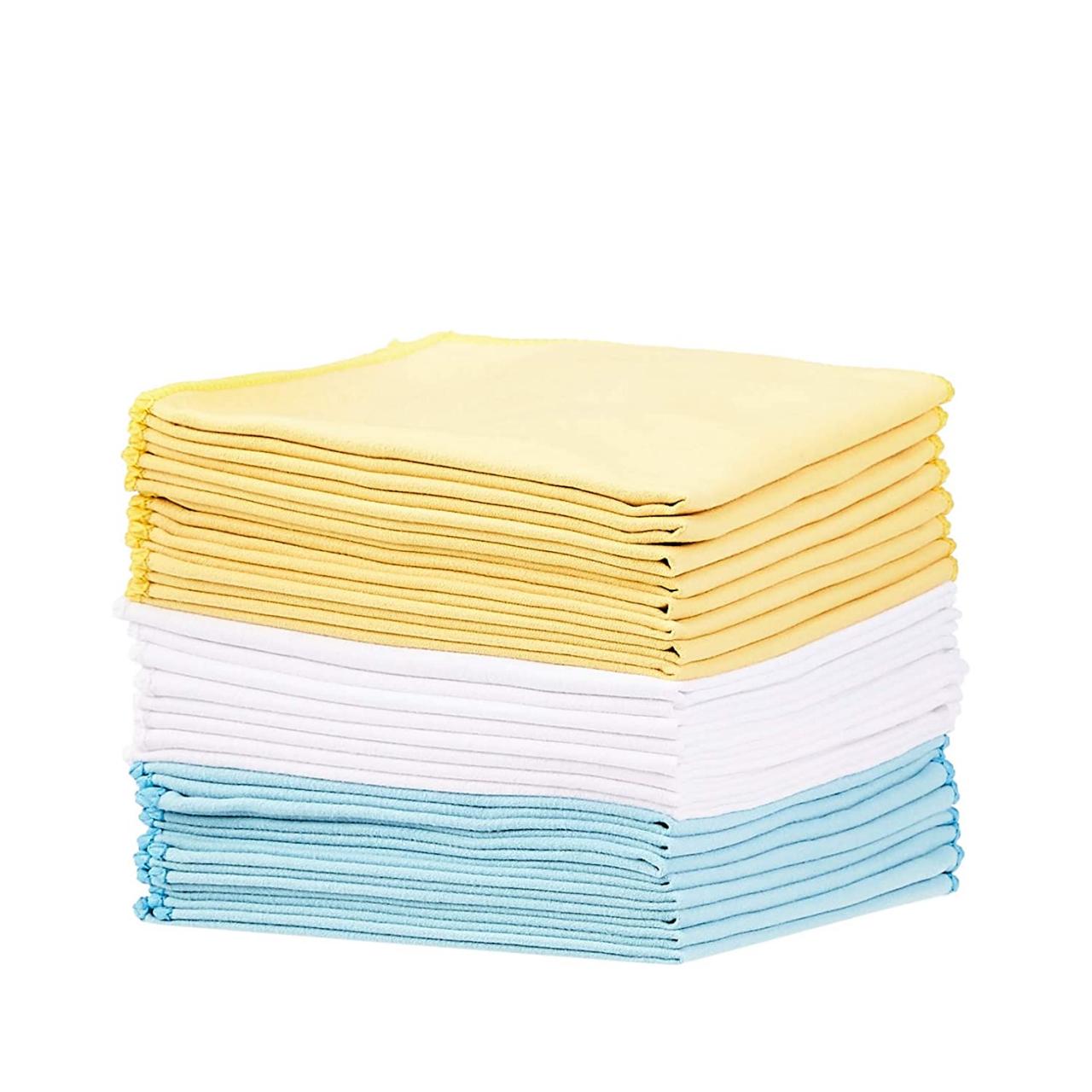 AmazonBasics Blue and Yellow Microfiber Cleaning Cloth, 24-Pack in 2020 | Clean  microfiber, Microfiber cleaning cloths, Microfiber