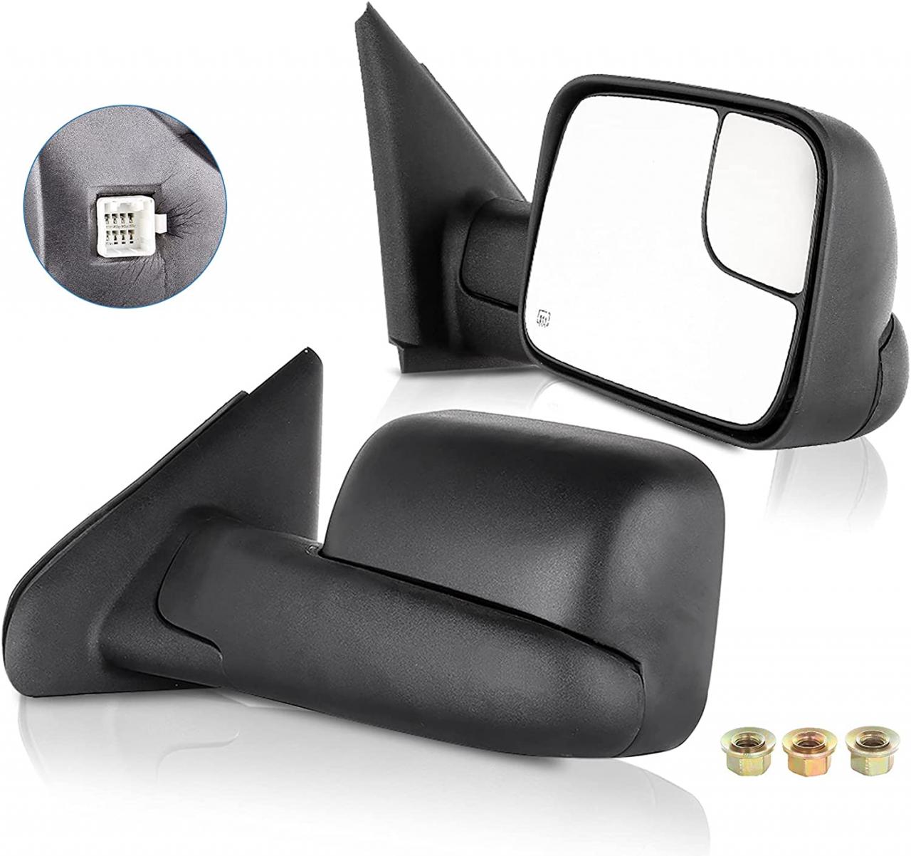 Buy ECCPP Towing Mirrors fit 02-08 for Dodge for Ram 1500 03-09 for Dodge  for Ram 2500 3500 Pickup Truck Power Heated Tow Folding Side View Black  Mirror Pair Set Right Passenger