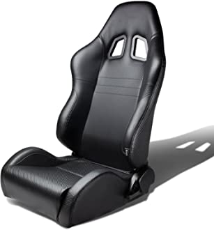 Set of 2 Universal Type-R PVC Leather Reclinable Racing Seats w/ Sliders  (Black Body/Red Side)- Buy Online in Grenada at Desertcart - 59600653.