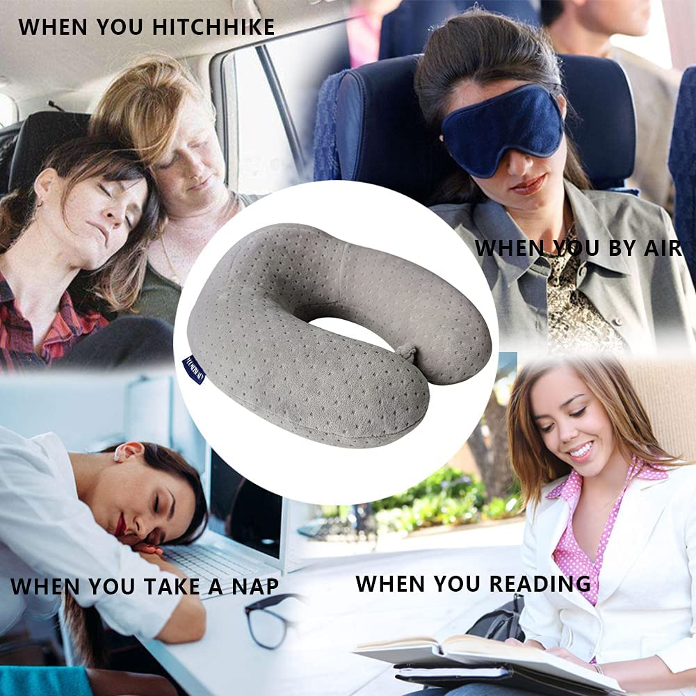 Buy YOOMEISHALY Breathable Comfortable Neck Pillow Travel Soft Memory Foam  U Shaped Pillow, Suitable for Head and Neck Support, Portable Pillows  Machine Washable(Grey) Online in Turkey. B07WDQ19QW