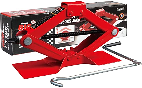 TORIN Torin Big Red Steel Scissor Jack, 1.5 Ton (3,000 lb) Capacity