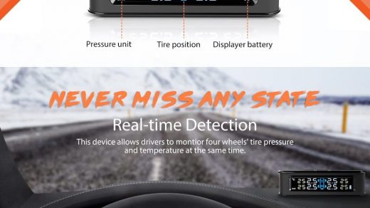 ZEEPIN C200 Tire Pressure Monitoring System Solar TPMS Universal Real-time  Tester LCD Screen with 4 External Sensors