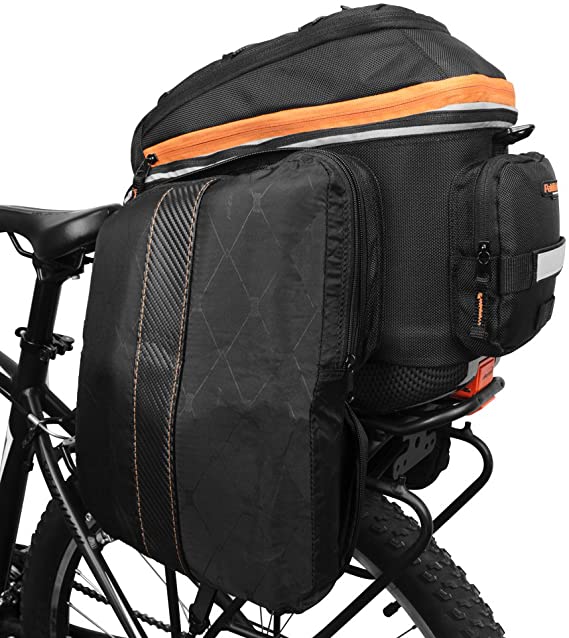 Cycling Bicycle Accessories Ibera Bike Bag PakRak Clip-On Quick-Release All  Weather Bike Panniers+Rain Cover