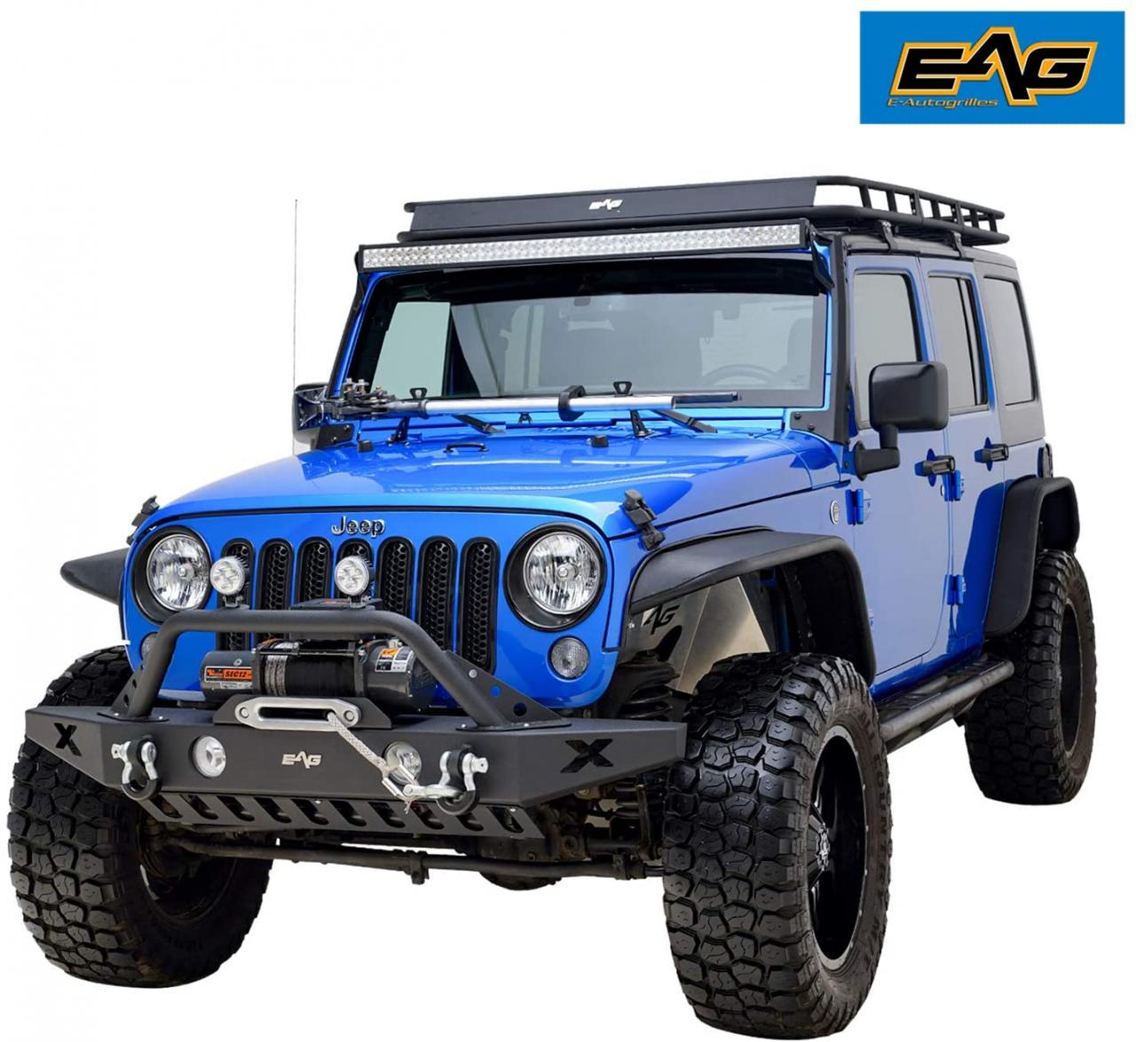 Buy EAG Front Bumper Rock Crawler with OE Fog Light Hole & Winch Plate Fit  for 07-18 Wrangler JK Online in Indonesia. B00IS93U0C