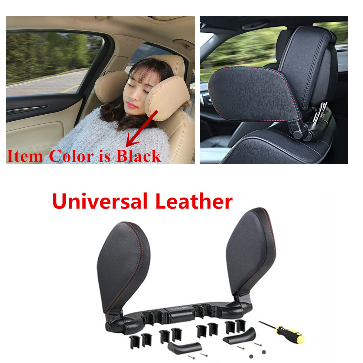 Ace Select Car Neck Pillow 2 Pieces PU Leather Travel Pillow for Head Rest  Neck Support for Car Seat Black Bed Pillows Home vriksha.in