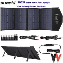 Suaoki 100W Foldable Solar Panel Charger with PD Type-C DC 12 -18V USB QC  3.0 Output Ports for Car Battery Power Station Laptops - Buy cheap in an  online store with delivery: