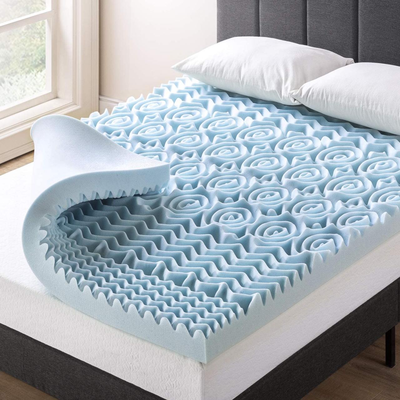 Buy Best Price Mattress 4 Inch 5-Zone Memory Foam Mattress Topper with  Cooling Gel Infusion, CertiPUR-US Certified, TwinXL Online in Indonesia.  B08DCNJWH5