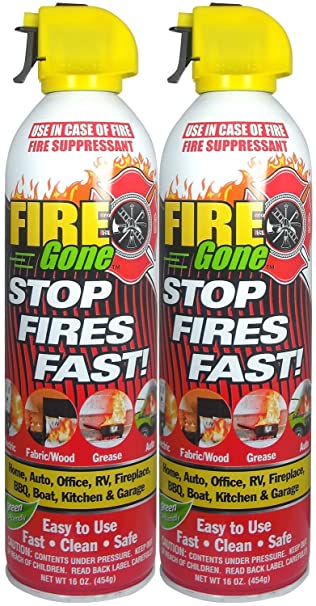 Fire gone 2 nbfg2704 white red fire extinguisher 16 oz., (pack of 2)