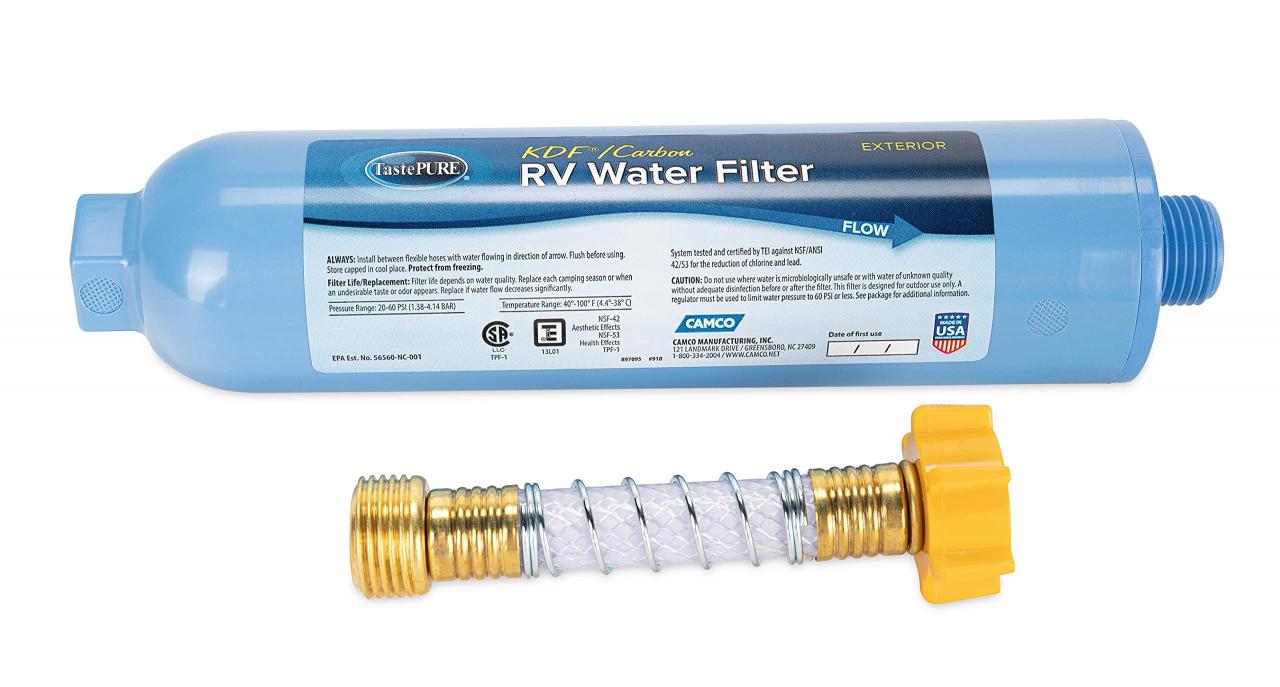 Camco 40043 TastePure RV/Marine Water Filter with Flexible Hose Protector |  Protects Against Bacteria | Reduces Bad Taste, Odors, Chlorine and Sediment  in Drinking Water: Buy Online at Best Price in UAE -