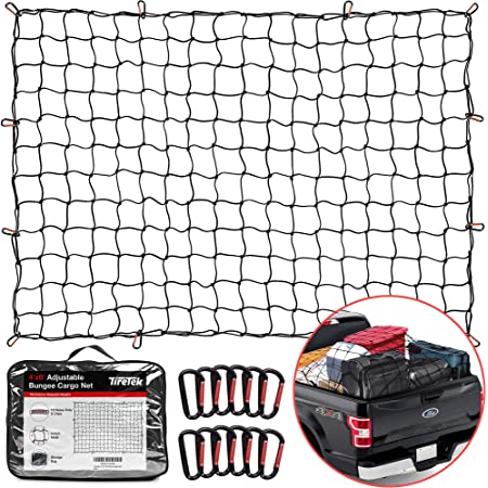 4'x6' Bungee Cargo Net for Trucks/Trailers - Black Carabiners – Grit  Performance