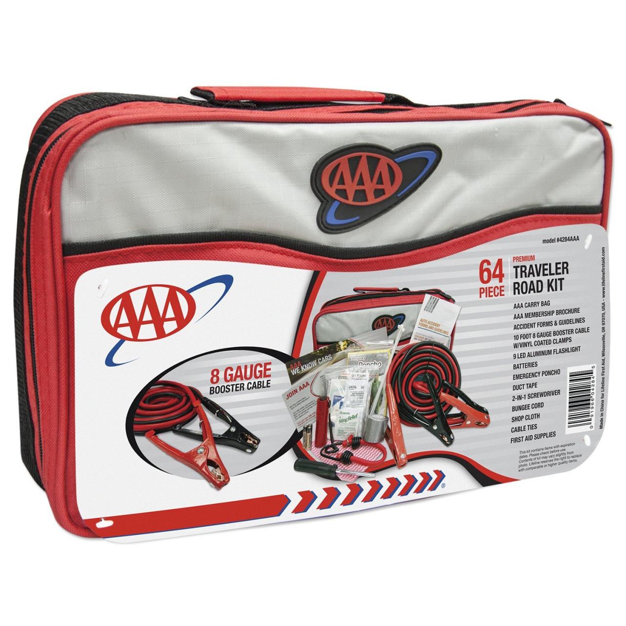 AAA 64 Piece Premium Traveler Road Kit+ – Pointer Safety Kit