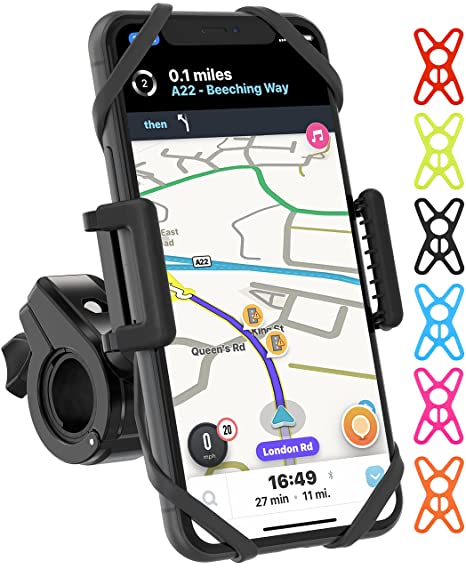 TruActive - Premium Edition! - Bike Phone Mount Cell Phone Holder for Bike  - Universal Fit, Motorcycle Phone Mount