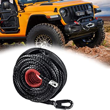 save up to 70% discount XMSound 3/8' x 85FT, 23805LBs Synthetic Winch Line  Cable Rope with Black Protecing Sleeve for ATV UTV,with Forged Stainless  Hook: Automotive sale with high discount -www.wptestarea.it