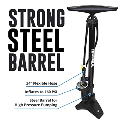 Buy Vibrelli Bike Floor Pump with Gauge - High Pressure 160 PSI - Presta  Valve Bike Pump Automatically Switches to Schrader - Bicycle Pump with  Glueless Puncture Kit Online in Indonesia. B017ADD9N4